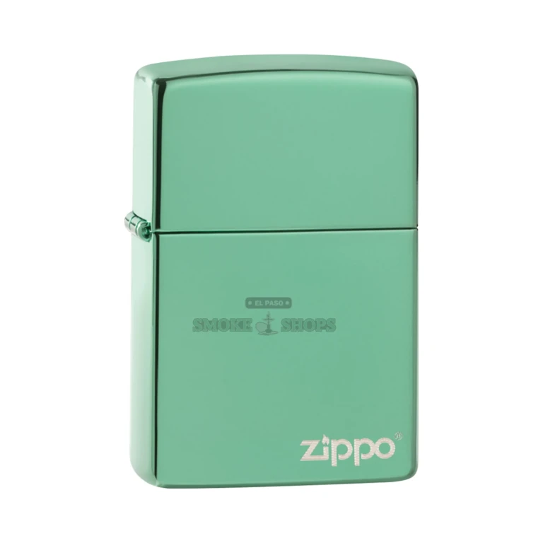 Zippo 28129ZL Chameleon lighter open with the lid flipped up, showing the windproof chimney, flint wheel, and wick