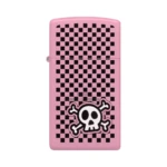 Zippo Checkered Skull Design Slim Lighter, Pink Matte (48680) in El Paso thumbnail
