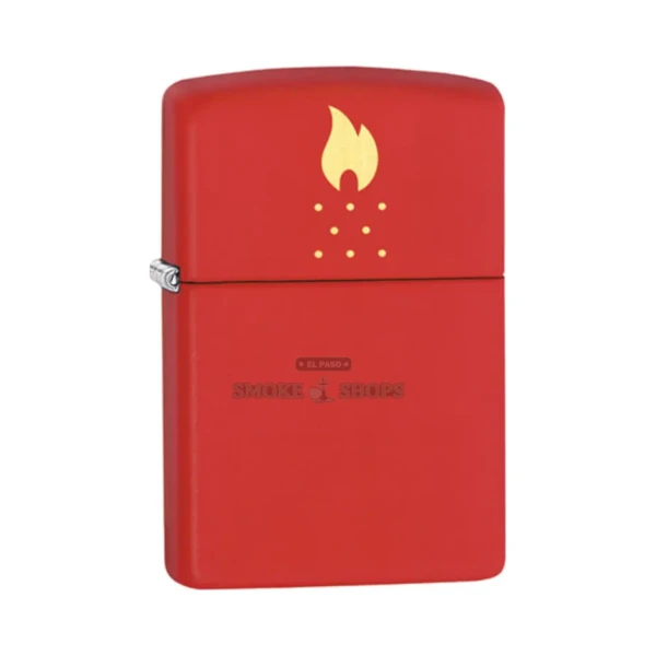 Zippo Chimney Holes Design windproof lighter in red matte finish, model 49231, front view