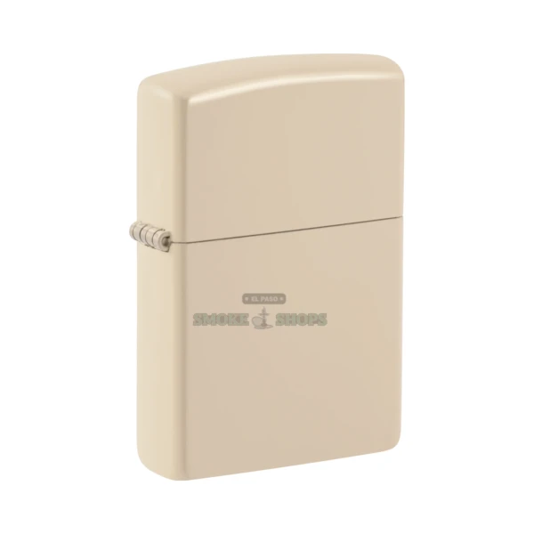 Zippo Flat Sand windproof lighter model 49453 with matte sand-colored powder-coat finish, closed