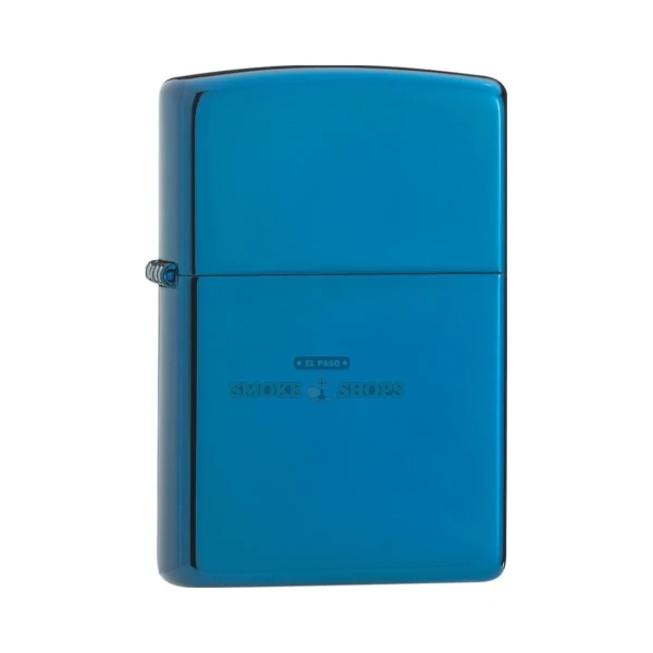 Zippo Classic High Polish Blue Sapphire windproof lighter model 20446 with mirror-bright blue chrome finish