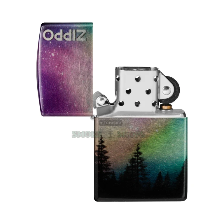 Zippo Colorful Sky 540 Color windproof lighter 48771 with aurora borealis full-wrap design and tumbled chrome lid