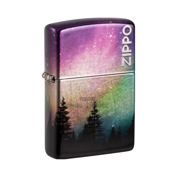 Zippo Colorful Sky Design 540 Color Windproof Lighter, 540 Tumbled Chrome (48771)