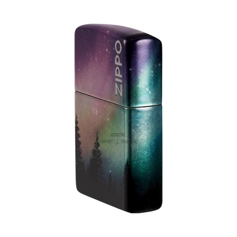 Zippo Colorful Sky 540 Color windproof lighter 48771 with aurora borealis full-wrap design and tumbled chrome lid