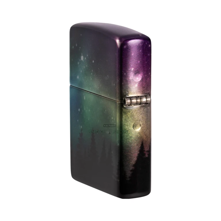 Zippo Colorful Sky 540 Color windproof lighter 48771 with aurora borealis full-wrap design and tumbled chrome lid
