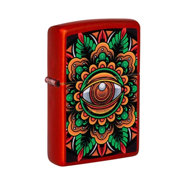 Zippo Counter Culture Eye Design Windproof Lighter, Metallic Red (48678)