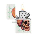 Zippo Cyber Skull Design Windproof Lighter, White Matte (48659) thumbnail