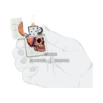 Zippo Cyber Skull Design Windproof Lighter, White Matte (48659) thumbnail