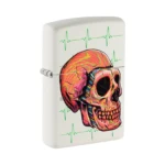 Zippo Cyber Skull Design Windproof Lighter, White Matte (48659) thumbnail