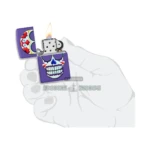 Zippo Day of the Dead Sugar Skull Color Image Lighter, Purple Matte (49859) thumbnail