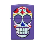 Zippo Day of the Dead Sugar Skull Color Image Lighter, Purple Matte (49859) thumbnail