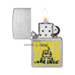 Zippo Don't Tread On Me Snake Design Lighter, Street Chrome (48952) thumbnail