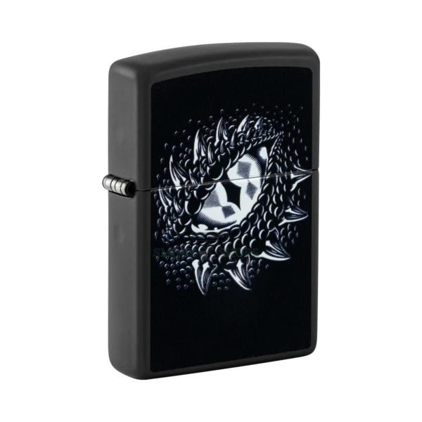 Zippo Dragon Eye Design Black Light Black Matte Windproof Lighter (48608)