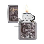 Zippo Egyptian Gods Design Windproof Lighter, Street Chrome (49406) thumbnail