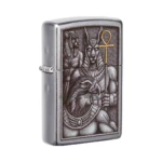 Zippo Egyptian Gods Design Windproof Lighter, Street Chrome (49406) thumbnail