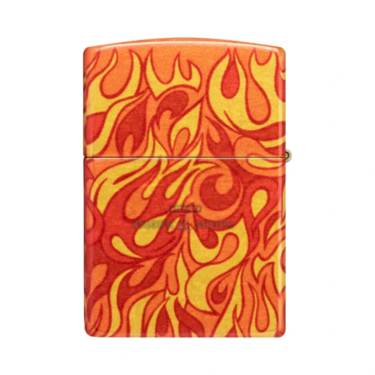 Zippo Fire Design 540 Fusion windproof lighter 48981 in 540 Tumbled Brass with full-wrap flickering flames