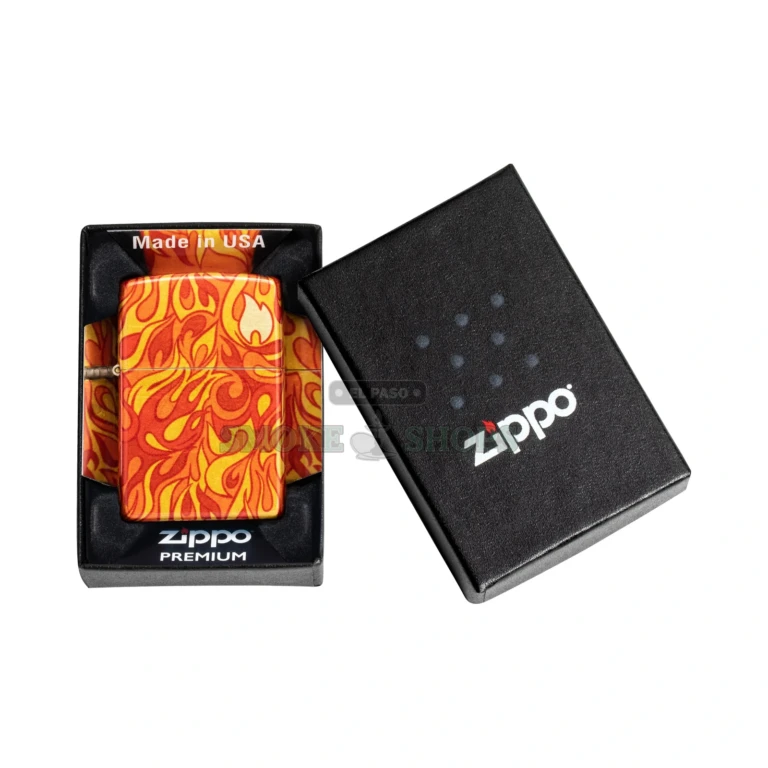 Zippo Fire Design 540 Fusion windproof lighter 48981 in 540 Tumbled Brass with full-wrap flickering flames