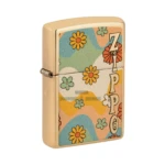Zippo Flower Power Design Windproof Lighter, High Polish Brass (48503) thumbnail