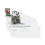 Zippo Freaky Nature Design Windproof Lighter, Brushed Chrome (48635) thumbnail