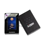 Zippo Full Moon Design Black Light Lighter, Black Matte (49810) thumbnail