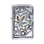 Zippo Fusion Leaf Design Windproof Lighter, High Polish Chrome (29727) thumbnail