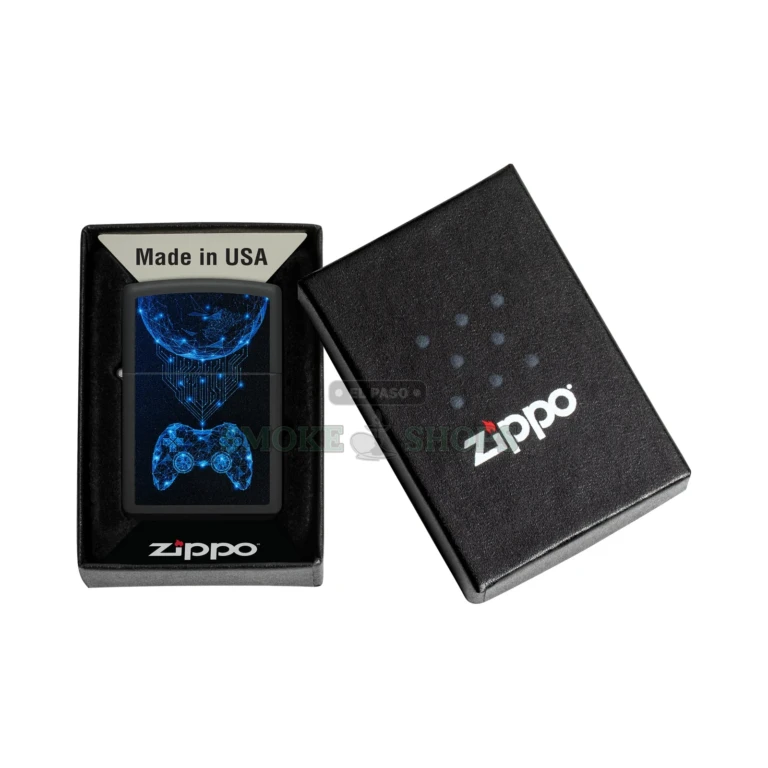 All-metal windproof Zippo 48912 with hinged lid open showing the wick and flint wheel