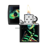 Zippo Glowing Skull Design Black Light Windproof Lighter, Black Matte (48761) thumbnail