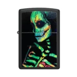 Zippo Glowing Skull Design Black Light Windproof Lighter, Black Matte (48761) thumbnail