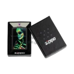 Zippo Glowing Skull Design Black Light Windproof Lighter, Black Matte (48761) thumbnail