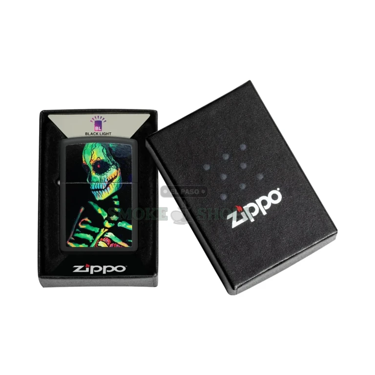 Bottom stamp of the Zippo Glowing Skull lighter showing model code 48761