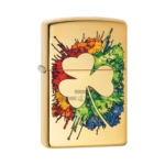 Zippo Graffiti Clover Design 540 Fusion Lighter, High Polish Brass (49125) thumbnail