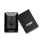 Zippo Heart Dagger Tattoo Design Lighter, Black Crackle (48617) thumbnail