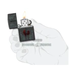 Zippo Heart Dagger Tattoo Design Lighter, Black Crackle (48617) thumbnail