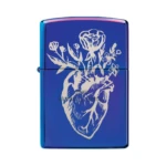 Zippo Heart Vase Design Windproof Lighter, High Polish Indigo (29987) thumbnail