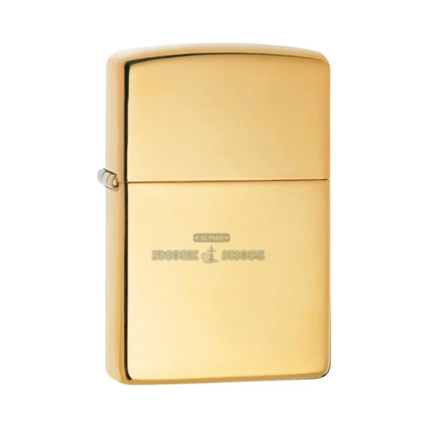 Zippo 254B Classic high polish brass windproof lighter closed, showing the mirror-bright solid-brass finish