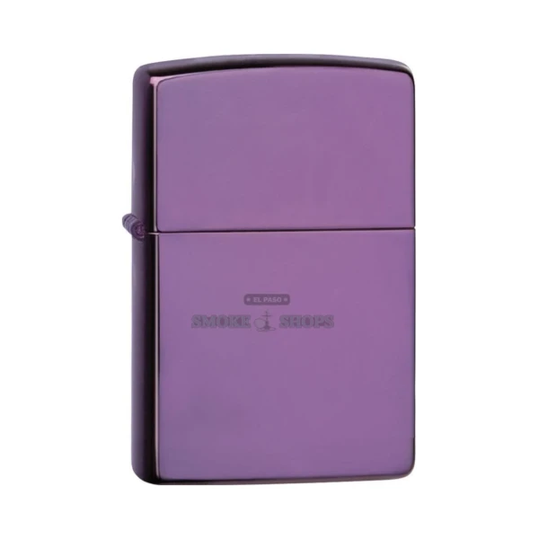 Zippo High Polish Purple Abyss windproof lighter, model 24747, closed front view showing the mirror-polished deep-purple finish
