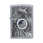 Zippo Joined Forces Military Emblem Lighter, Street Chrome (24457) thumbnail
