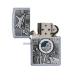 Zippo Joined Forces Military Emblem Lighter, Street Chrome (24457) thumbnail