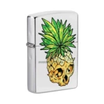 Zippo Leaf Skull Pineapple Design Windproof Lighter, High Polish Chrome (49241) thumbnail