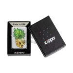 Zippo Leaf Skull Pineapple Design Windproof Lighter, High Polish Chrome (49241) thumbnail