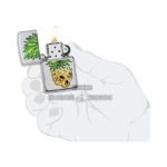 Zippo Leaf Skull Pineapple Design Windproof Lighter, High Polish Chrome (49241) thumbnail