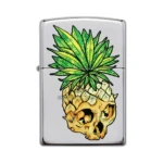 Zippo Leaf Skull Pineapple Design Windproof Lighter, High Polish Chrome (49241) thumbnail