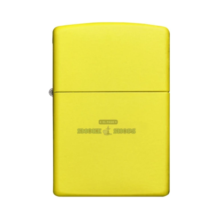 Zippo Lemon Matte windproof lighter model 28062 with solid yellow matte brass case, lid closed