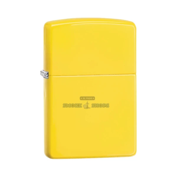 Zippo Lemon Matte windproof lighter model 28062 with solid yellow matte brass case, lid closed