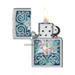 Zippo Lotus Flower Design Fusion Windproof Lighter, High Polish Chrome (48592) thumbnail