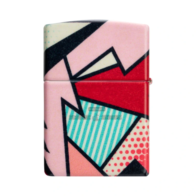 Zippo Love Design 540 Matte windproof lighter model 46013 with full-wrap comic LOVE graphics, closed and standing upright