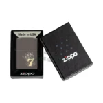 Zippo Lucky 7 Gambling Design Lighter, Laser Two-Tone Black Ice (48913) thumbnail
