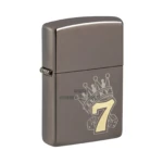 Zippo Lucky 7 Gambling Design Lighter, Laser Two-Tone Black Ice (48913) thumbnail