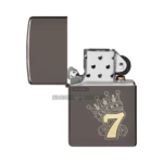 Zippo Lucky 7 Gambling Design Lighter, Laser Two-Tone Black Ice (48913) thumbnail