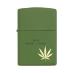 Zippo Marijuana Leaf Design Lighter, Brushed Chrome (Laser/Auto Engraved) thumbnail